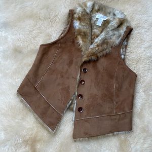 Soft Surroundings Reversible Faux Fur Vest Size L
